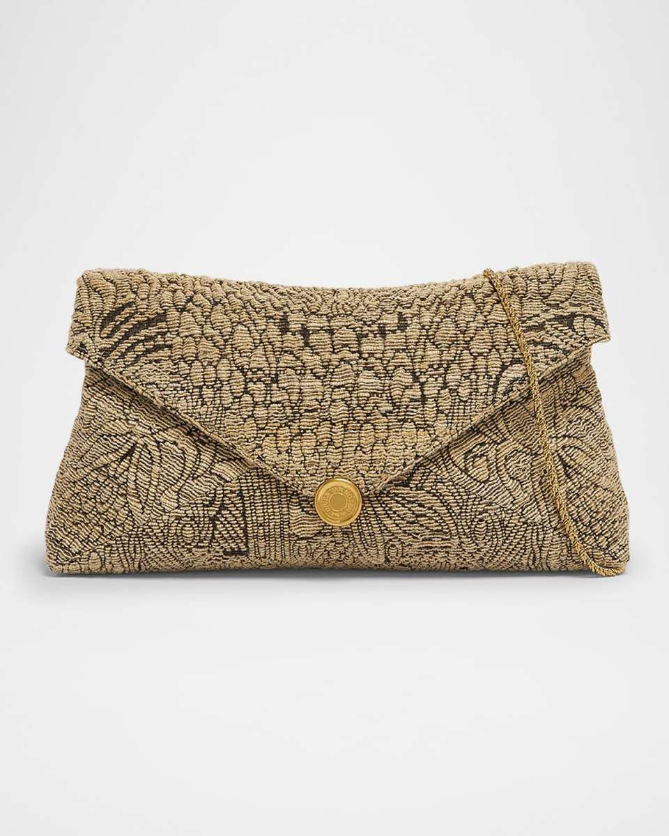 Envelope Flap Jacquard Clutch Bag